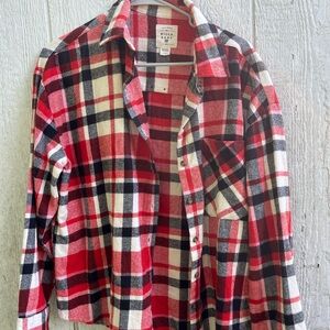 Billabong Red and Black Checkered Shirt